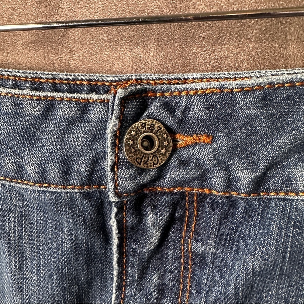 Chip & Pepper Oceanside Denim Mini Skirt Low Rise Raw Hem Medium Wash Jrs 9 Y2K - Picture 10 of 12